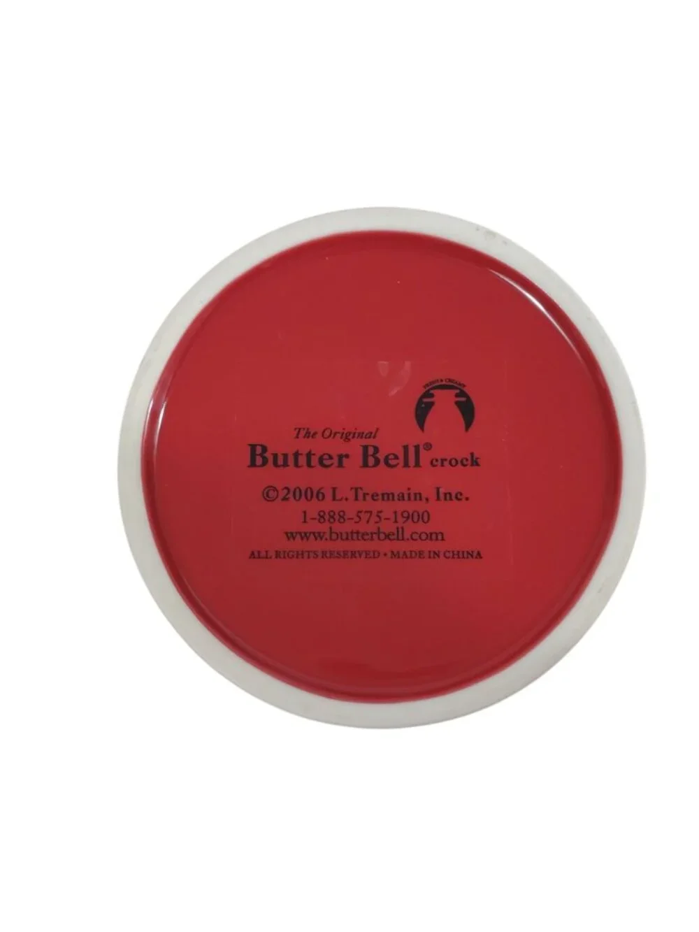 NOS The Original Butter Bell Crock Red Ceramic Butter Keeper by L. Tremain 2006